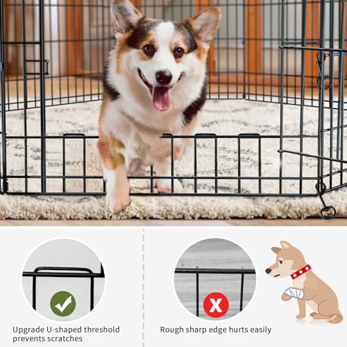 Image of PETIME Foldable Metal Dog Exercise Pen /Pet Puppy Playpen Kennels Yard Fence Indoor /Outdoor 8 Panel 24 inch W x 24 inch H with Top Cover (with top Cover, 8 Panels 24 inch H)