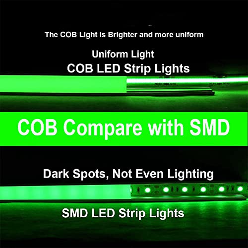 Tira LED COB 16.4ft 1600 LEDs 32000LM Verde DC12V No Impermeable miniatura 6