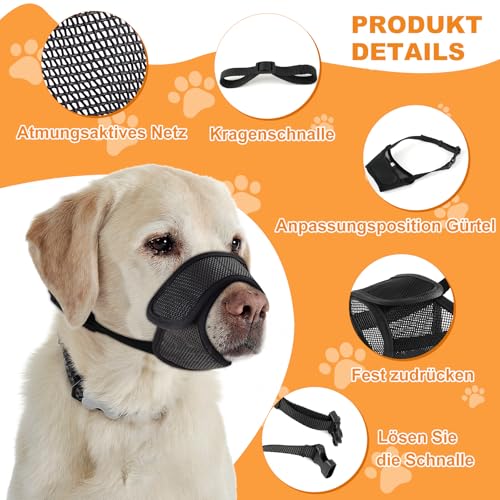 Yingphia Maulkorb Für Hunde,Atmungsaktiv & trinkbar,Verstellbar für kleine bis große Hunde (Chihuahua, Schäferhund, Bulldogge) Sicher gegen Beißen, Bellen & Kauen (M)