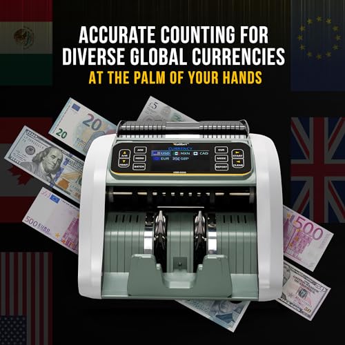 Image of KOLIBRI Money Counter Machine I LCD Display I Business Grade I Advanced IR /UV /MG /MT /DD /HLF Detection I Mixed Denomination I Multi-Currency I Back Loading I 3-Years Warranty I KBR-500