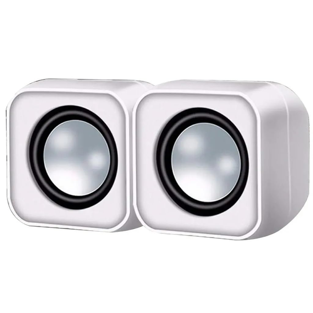 Subwoofer multimediale con altoparlante cablato mini audio for computer desktop portatile da 2 PC(Blue,White)