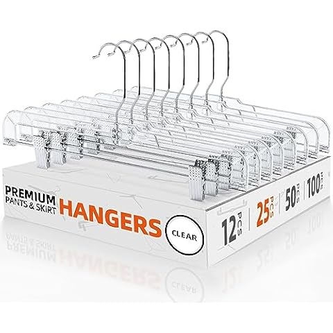 HOUSE DAY 14-Inch Clear Plastic Skirt Hangers Cover