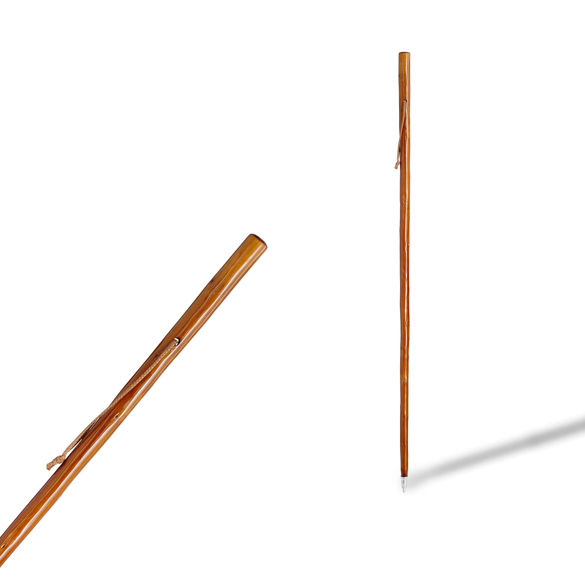 Bastone da Trekking in Legno di Dimensione L 125cm Marrone Scuro per la Montagna (533)