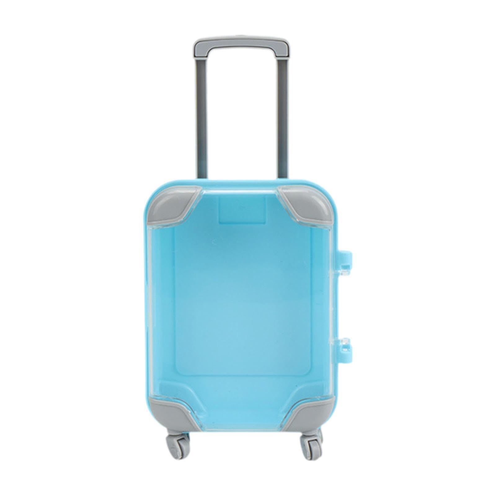 FashionCha Mini Suitcase for Fashion Dolls, Ideal As A Party Favor for Children's Parties And for Role-playing, Blue