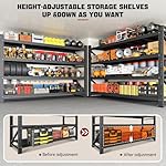 5000LBS Storage Shelves,71" W Garage Shelving Heavy Duty Metal Adjustable Garage Shelves, Shelving Units Industrial Shelving for Warehouse,71" W x 24" D x 69" H,Black - Image 5