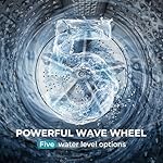 Euhomy 1.03cu.ft Portable Washer, 8.8LBS Capacity Small Portable Washing Machine with 10 Programs 5 Water Levels, Drain Pump and LED Display,Compact Washer for Apartments, RVs, Homes, Light Gray - Image 3