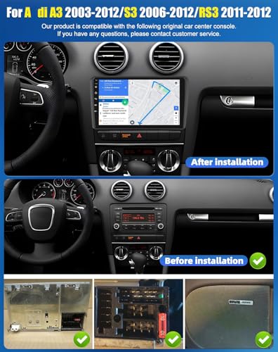 Autoradio Android pour Audi A3 résolvant les problèmes de GPS et de Bluetooth