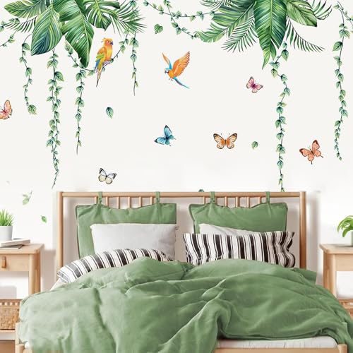 2 Pièces Autocollant Mural Décoration Murale Stickers Muraux Jungle Tropicale Decorative Stickers Adaptées au Salon à la Chambre, au Canapé, à la...
