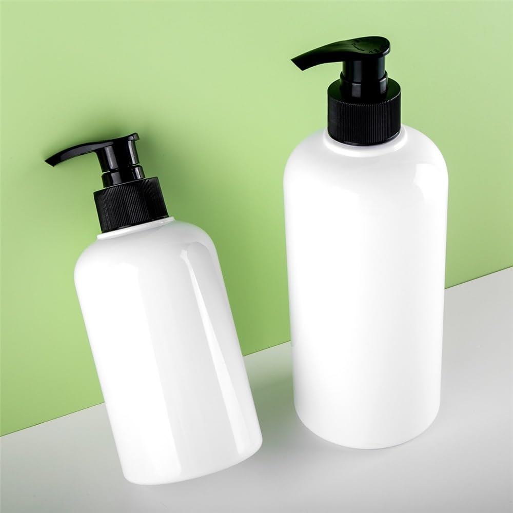 Piękny okrągły dozownik butelka dozownik mydła plastikowa głowica pompy prasowej do domu/hotelu/łazienki biała 300 ml/500 ml dekoracja łazienki (duża)