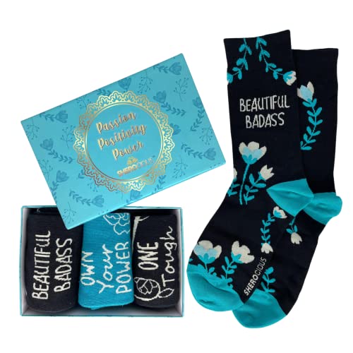 Image of | Gift Box 3 pairs | Inspirational Gifts for Women | Fun Socks | gifts for friends | cancer care gifts for women