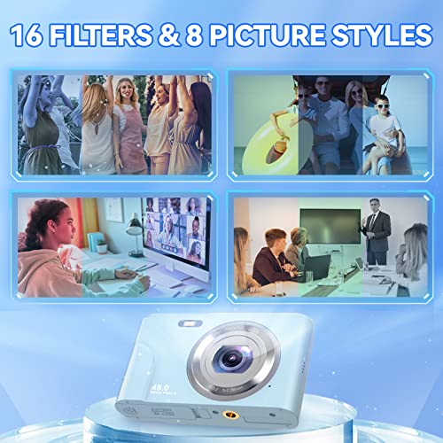 Digital Camera, Bofypoo Autofocus Kids Vlogging Camera Fhd 1080P 48Mp With 32Gb Memory Card, 16X Zoom Point And Shoot Digital Camera, Compact Camera For Teens,Beginners #TOP4