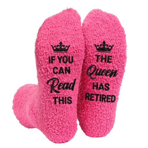 NOEMIN Funny Retirement Gifts for Womens – Cozy Fluffy Socks, Cool Retirement Gifts Socks, Happy Retirement Presents for Mum,Coworker