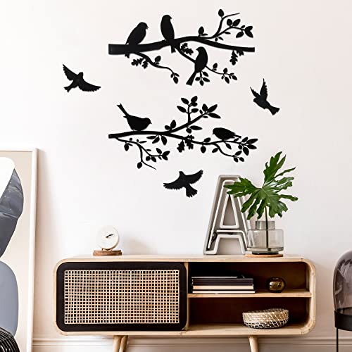 Youyole-5-Pcs-Metal-Wall-Art-Birds-on-The-Branch-Metal-Wall-Art-Decor-Hanging-Leaves-with-Birds-Ornament-Silhouette-for-Indoor-Outdoor-Home-Office-Balcony-Garden-Decor Youyole 5 Pcs Metal Wall Art Birds on The Branch Metal Wall Art Decor Hanging Leaves with Birds Ornament Silhouette for Indoor Outdoor Home Office Balcony Garden Decor