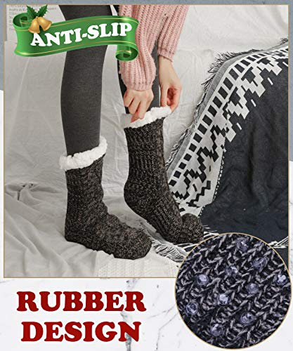 Image of EBMORE Women Slipper Fuzzy Socks Fluffy Cozy Cabin Warm Winter Soft Thick Comfy Fleece Non Slip Home Socks