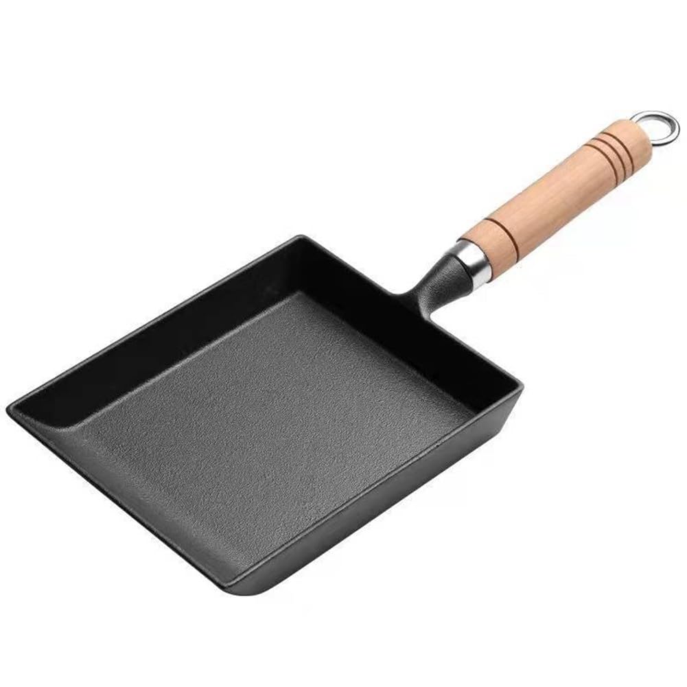 Poêle à tamagoyaki antiadhésive, poêle à omelette japonaise, poêle à œufs rectangulaire, compatible avec l'induction, acier inoxydable, 18 cm