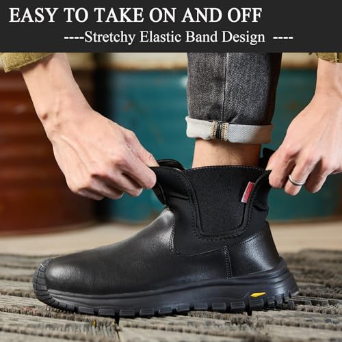 Image of Nutropa Welding Work Boots for Men Composite Toe Safety Boots Non Slip Steel Toe Work Shoes Lightweight Construction Welder Boots