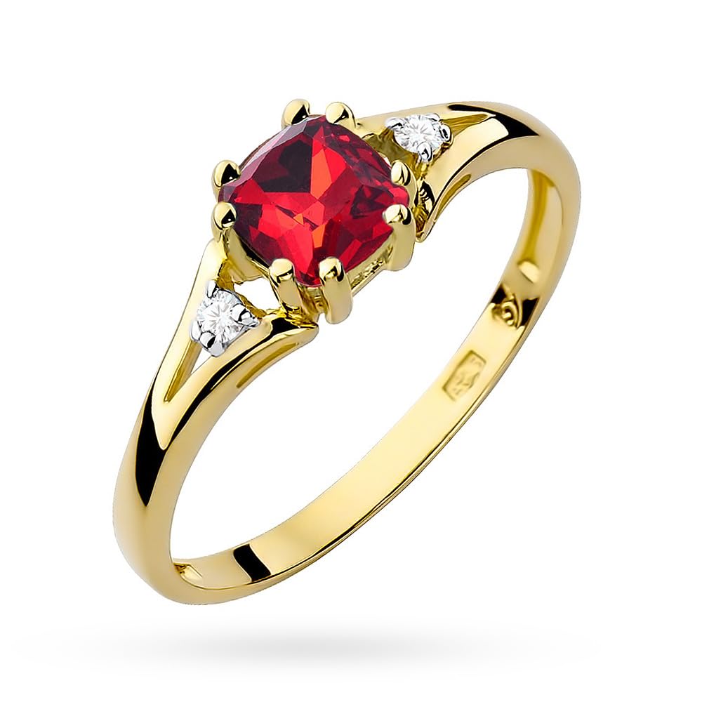 MARKO Courting Goldring Damen 375 Echtgold – Ring mit Stein in Blau, Rot oder Türkis – Verlobungsring Damen Schmuck – Liebesring mit Edelsteinen – Geschenk für Frauen - Fidget