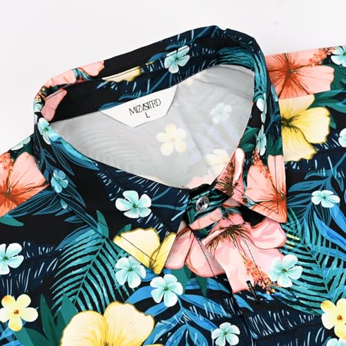 Image of Hawaiian Shirt for Men Tropical Shirts Summer Beach Button Down Short Sleeve Luau Aloha Floral Cruise Vacation Outfit 2026