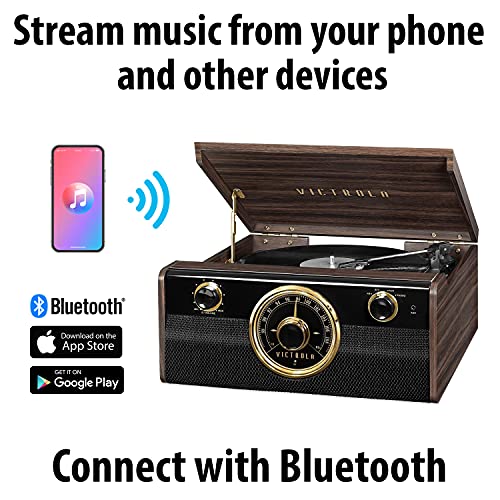 Victrola Wood Metropolitan Mid Century Reproductor de grabación