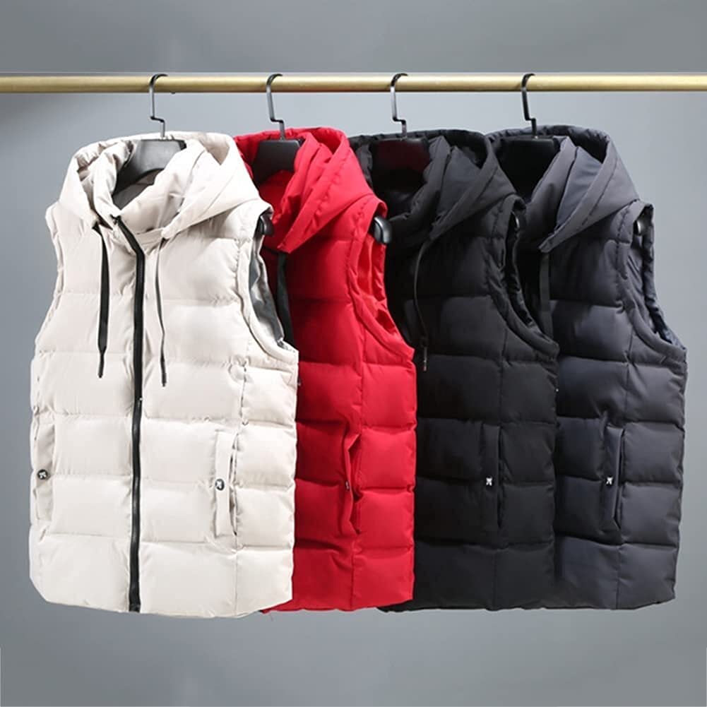 Waistcoat Winter Gilet Sleeveless Heated Hoodie Outdoor Waistcoat Sleeveless Jacket for Cycling & Hiking Outerwearvests (Color : Red, Size : 3XL)