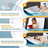 Ritalia® poduszka klin przeciwrefluksowa 65x90x20 cm na materac z żelem visco | poduszka do czytania, oparcie łóżkowe, zdejmowany pokrowiec do prania