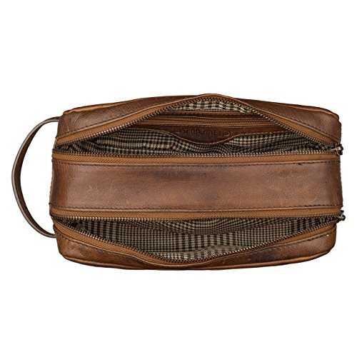 STILORD 257 Kulturtasche Leder Braun