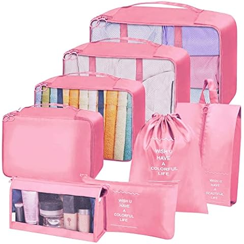 Koffer Organizer Reise Kleidertaschen, 8 Teilige Kofferorganizer Packtaschen Set Cover