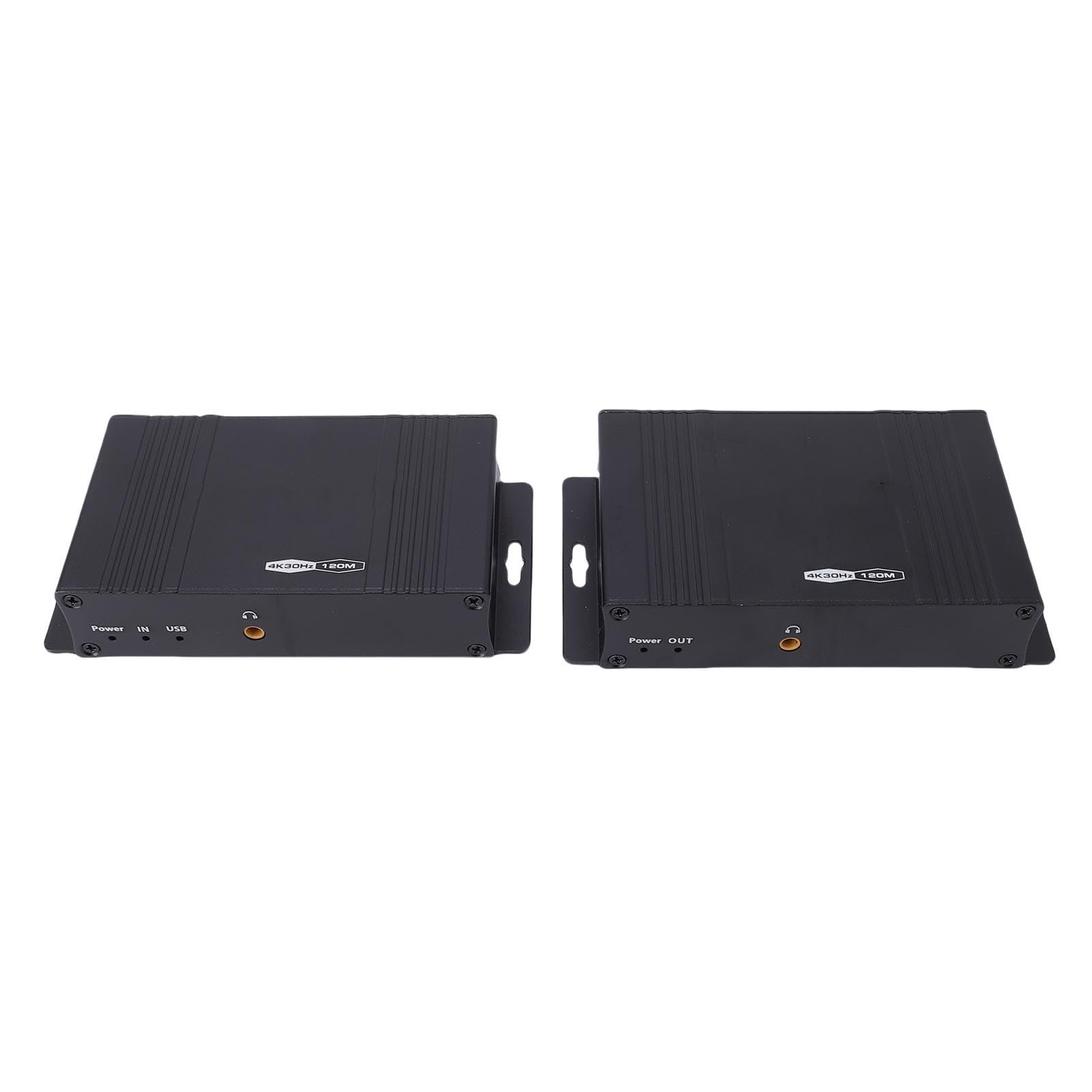 Gugxiom Przedłużacz 4K HDMI USB KVM, HD Multimedia KVM Ethernet Extender z Portami USB2.0 120M dla Zdalnych Stacji Roboczych i Domowego Biura