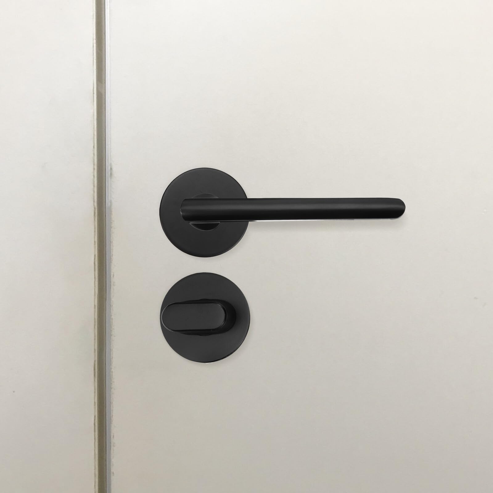 Cerradura Indicadora para Cabina de Baño Comercial Negra 1 Juego | Acero y Plástico, Mecanismo Giratorio y Pulsador, Señal Ocupado Libre para Puerta Divisoria