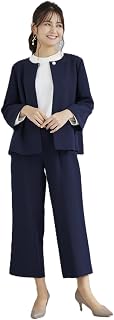 スーツ セレモニー ビジネス パール付きジャケット ワイドパンツ パンツスーツ ビジネス レディーススーツ 通勤 入学式 卒業式 洗える 防シワ ストレッチ 軽い B-GALLERY