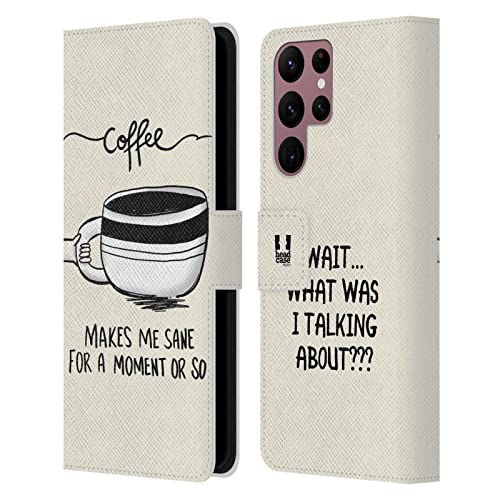 Étui portefeuille Galaxy S22 Ultra 5G Head Case Designs en cuir motif café