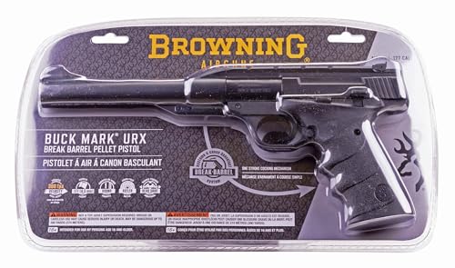 Umarex Browning Buck Mark URX Single Shot Break Barrel .177 Caliber Pellet Gun Air Pistol, Black