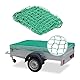 Relaxdays Anhängernetz, dehnbar bis 2x3m, Ladungssicherungsnetz, Abdecknetz Autoanhänger, ungedehnt 1,25x2,1 m, PE, grün