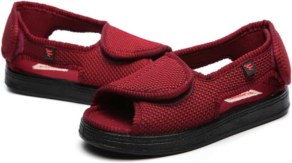 VEACAM Diabetic Walking Sandals Elderly Casual Wide Width Open Toe Walking Sandals Slippers for Swollen Feet Arthritis
