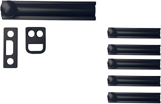 QCAA Solid Brass Surface Bolt, Matte Black, 3", Made in Taiwan, 6 Pack