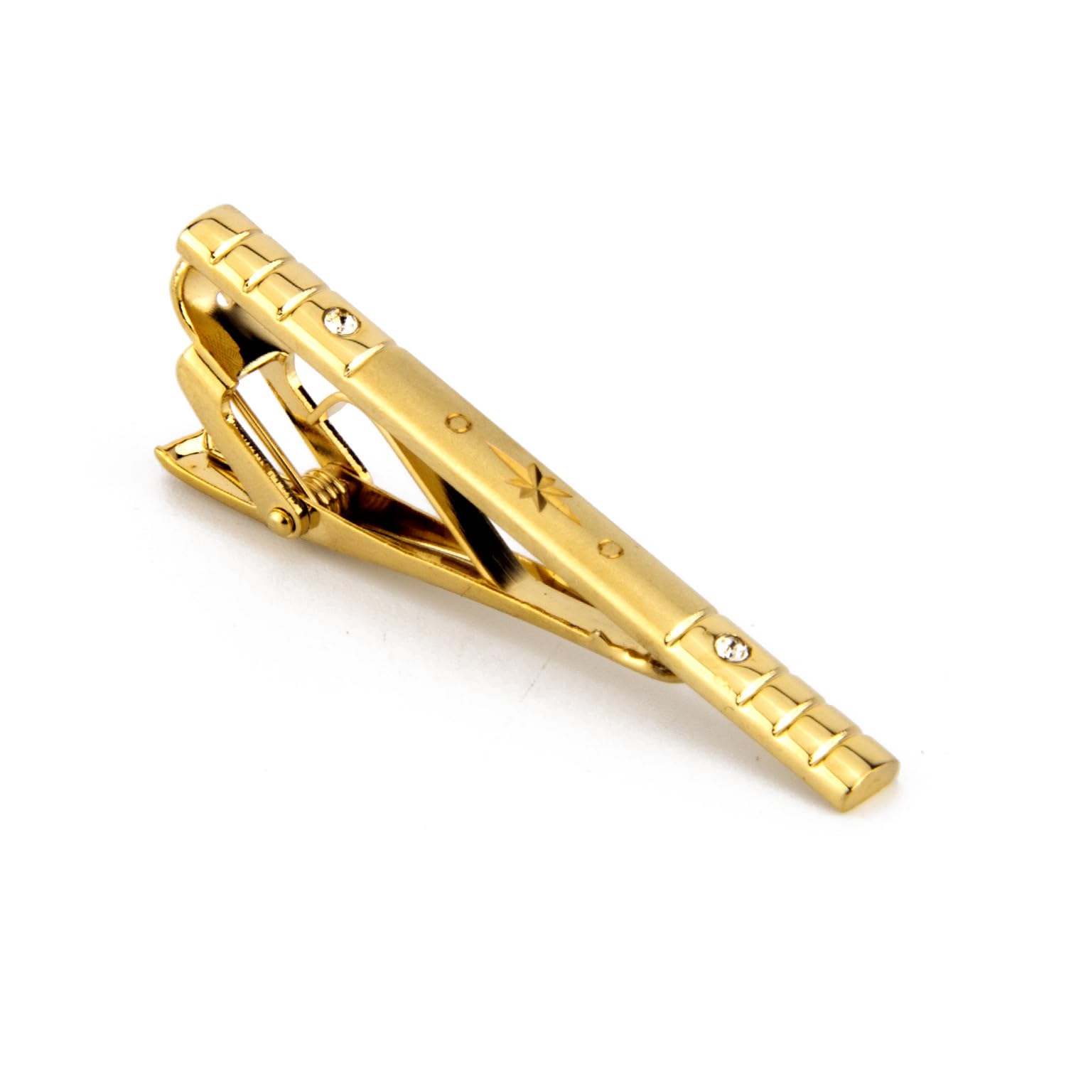Fashion Tie Pin Gold Plated with Rhinestones for Men in Gift Box-image-33