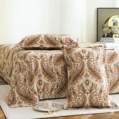 Image of Fresh From Loom Signature 240 TC Pure Cotton Flat Bedsheet - Breathable King Size Set Hypoallergenic 100% Cotton King Size Bedsheet - 240 TC Skin-Friendly Flat Sheet Set, Lemon, Size- 108x108 inch