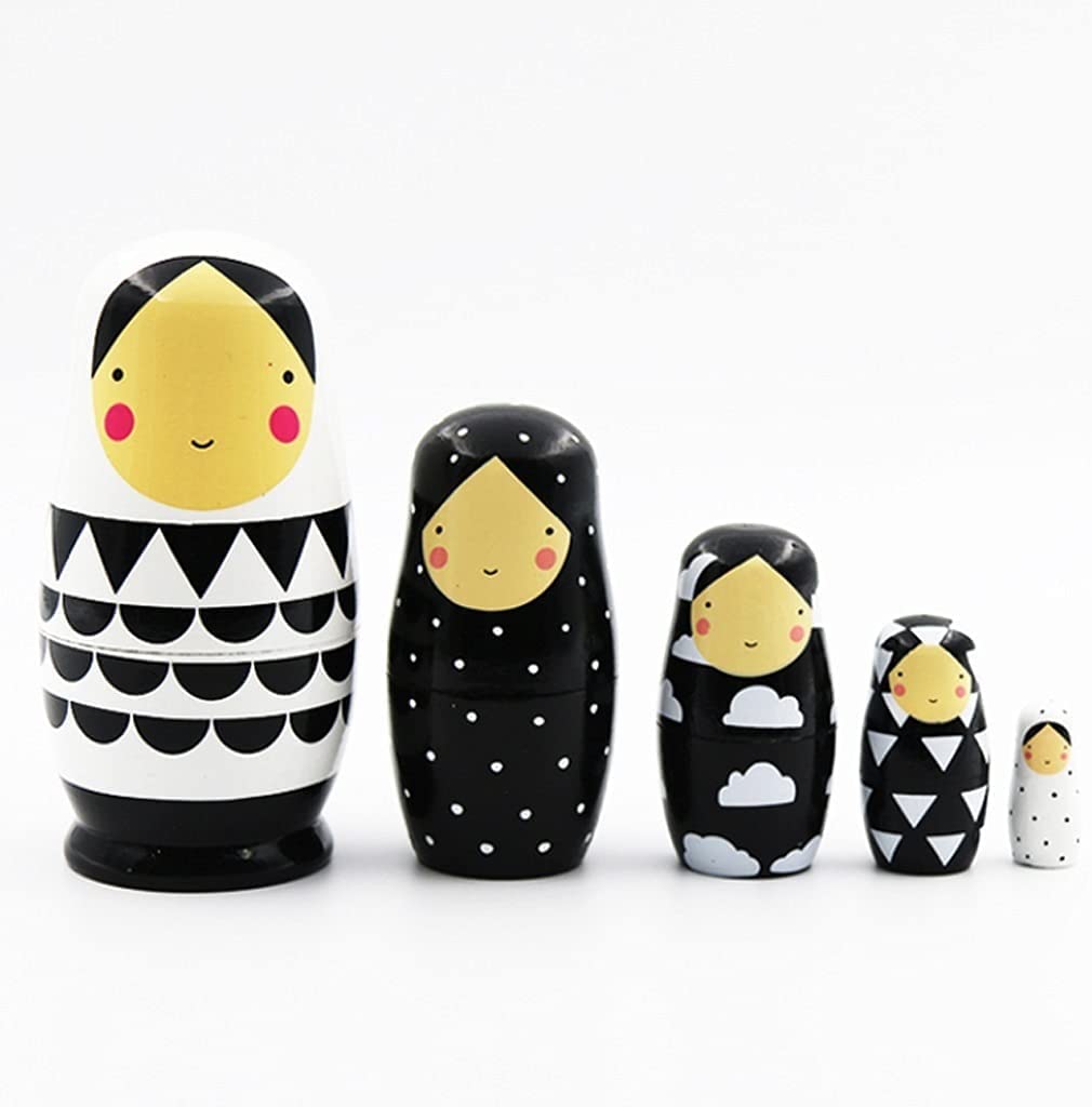 Matrioszka Russische Nesten Poppen 5 PCS Hout Traditionele Matroesjka Stapelen Geneste Set Collectible Poppen Speelgoed Set voor Kerst Kids Gift zabawny prezent
