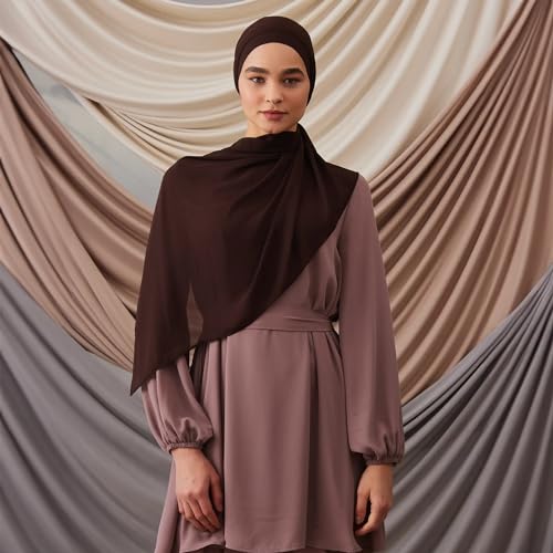 Modest Instant Chiffon Hijab | Easy To Wear, Pre-Sewn, Premium Lightweight, Flowy, Chiffon Wrap Head Scarf for Women2