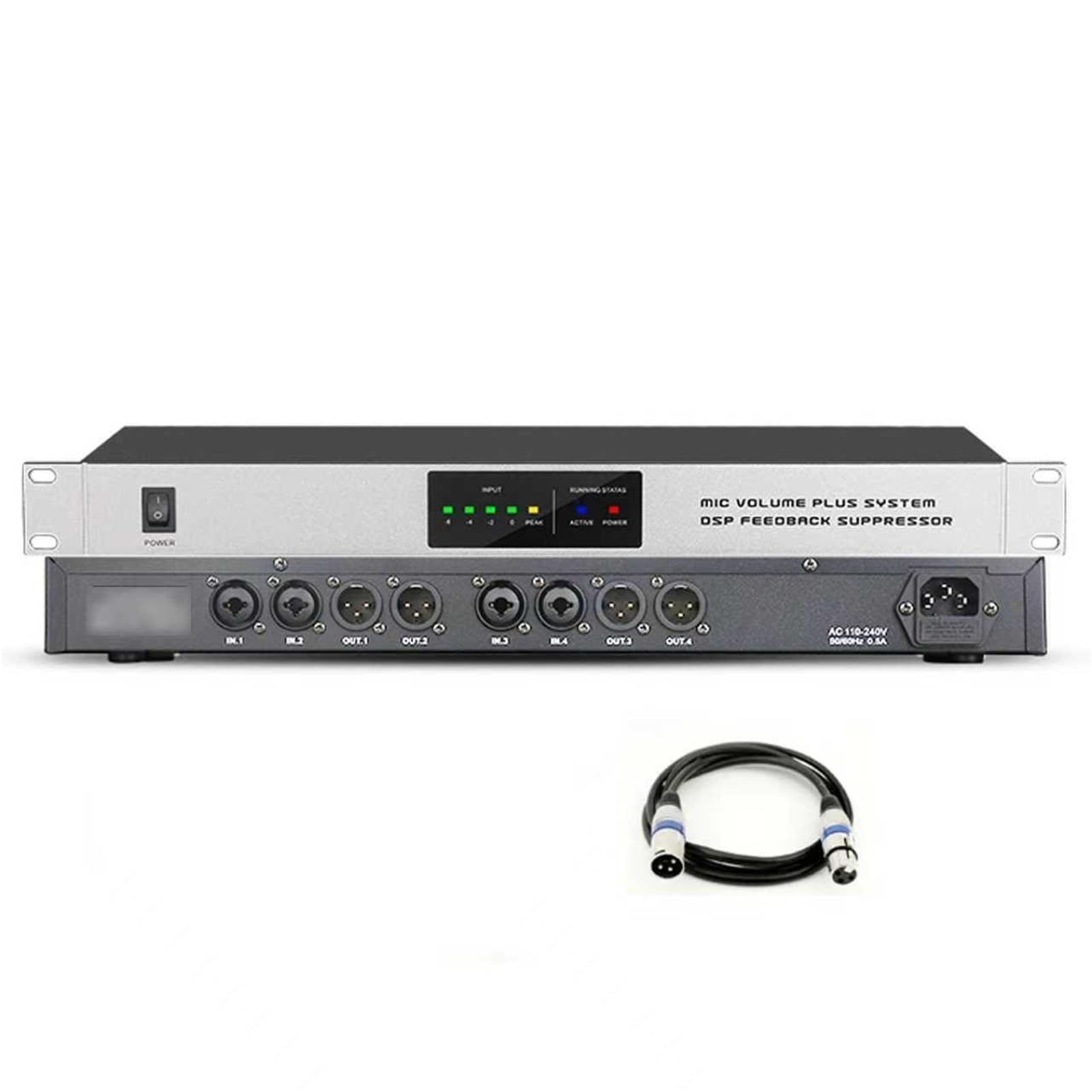 Effettore Pre-stadio Digitale Professionale KTV, Processore Audio Anti-ululato, Miglioramento Del Guadagno Di Trasmissione Del Suono: 5-14 DB, Intensità Di Inibizione A 9 Livelli(6 in 6 out)