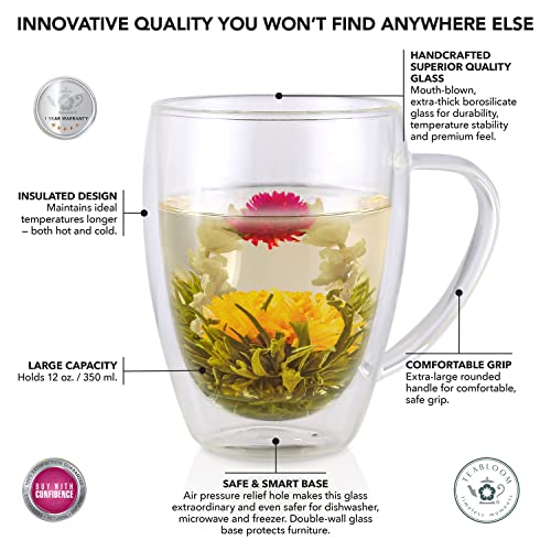 Set de 2 Mugs de Vidrio Aislado Clear Bliss 12 oz miniatura 2