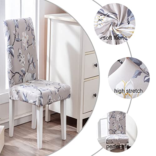 HZDHCLH Chair Covers Slipcovers 4/6 PCs Stretch Removable Washable Short Dining Chair Protector Cover Seat for Hotel,Dining Room,Ceremony (Blooming,6PCS) - Image 2
