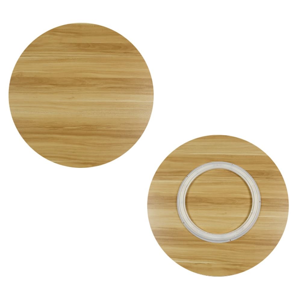 Plateau Tournante Grande pour Table À Manger, Plateau Tournant Lazy Susan 50cm 80cm 100cm en Bois, Plateau Rotatif De Cuisine, Silencieux, Rotatif Lisse(Light Walnut,24inch/60cm)