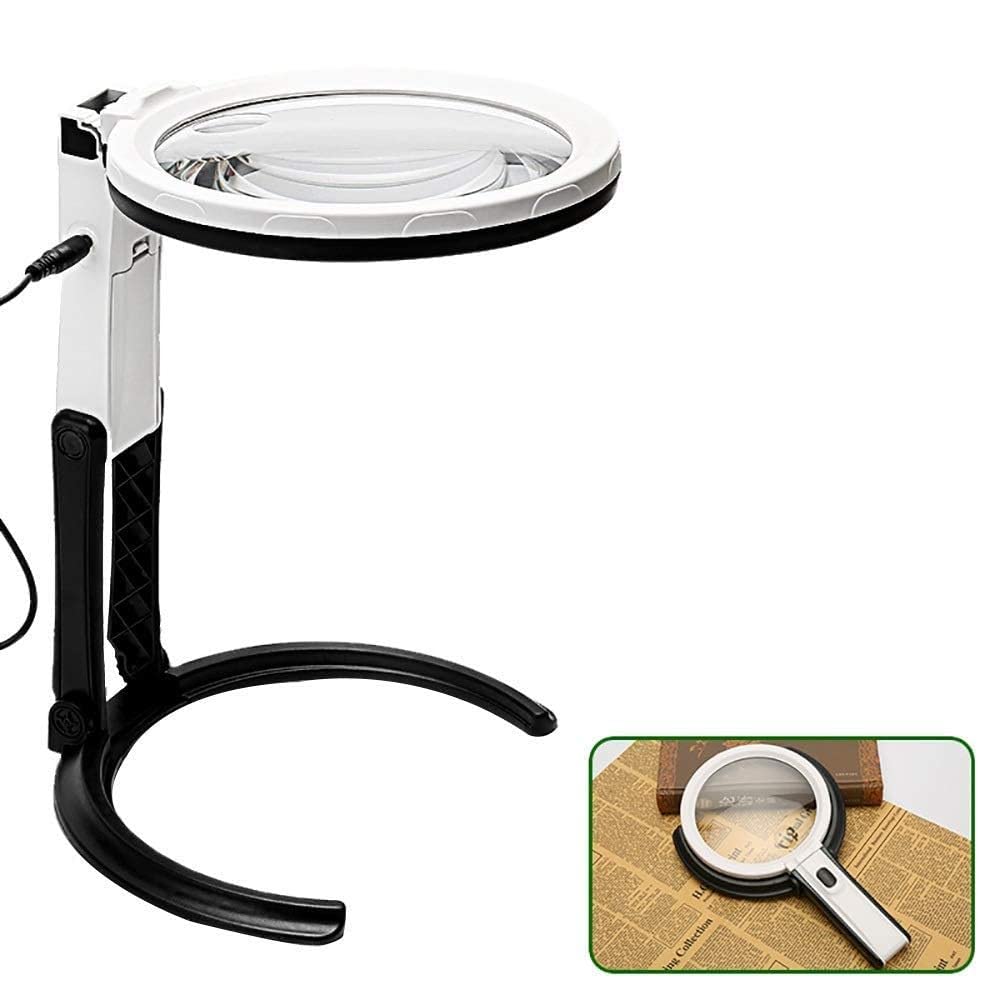 asdchZen Foldable Magnifying Glass,With 10X Handheld Magnifier For Seniors Reading Soldeinspection Coins Jewelry Explomagnifier/Black