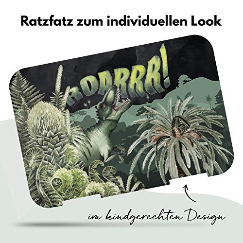 yabaduu Design Protective Film for Lunch Box Schmatzfatz Junior Perfect Fit 20.45 x 14 cm Children's Lunch Box Sticker Matte Sticker Accessory Lunch Box (Y047-01 Dino - Image 3