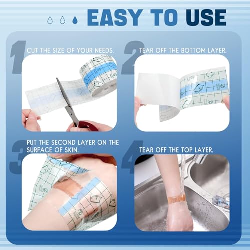 Image of Gadget Deals- waterproof bandage | tape | waterproof bandage for stitches | surgical tapewaterproof | transparent tape for Shower Tattoos(5cm*5m)