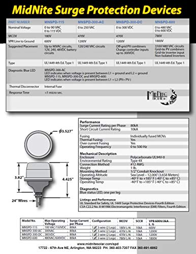 MidNite Solar MNSPD-300-DC Surge Protection Device 300VDC - Thumbnail 3