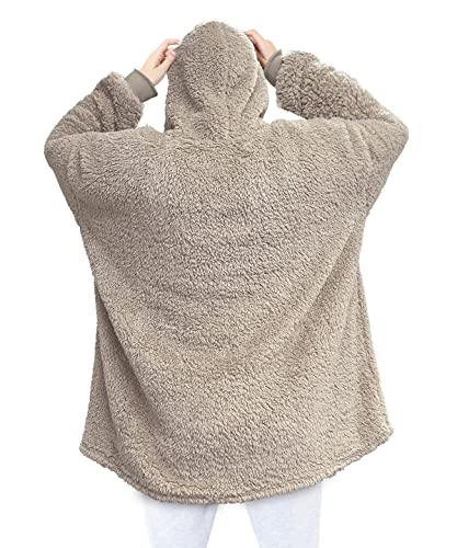 COUNTRY CLUB Eskimo Teddy Hoodie - Super Soft Super Fluffy Incredible Warmth - Perfect for snuggling or travelling (Natural)