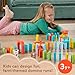 Fisher-Price Wood Preschool Game Domino Run Playset, 72-Piece Wooden Building Set for Kids Ages 3+ Years