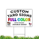 Custom Full-Color Yard or Lawn Signs Double-Sided Corrugated Plastic with Metal H-Stake Stand - Grea